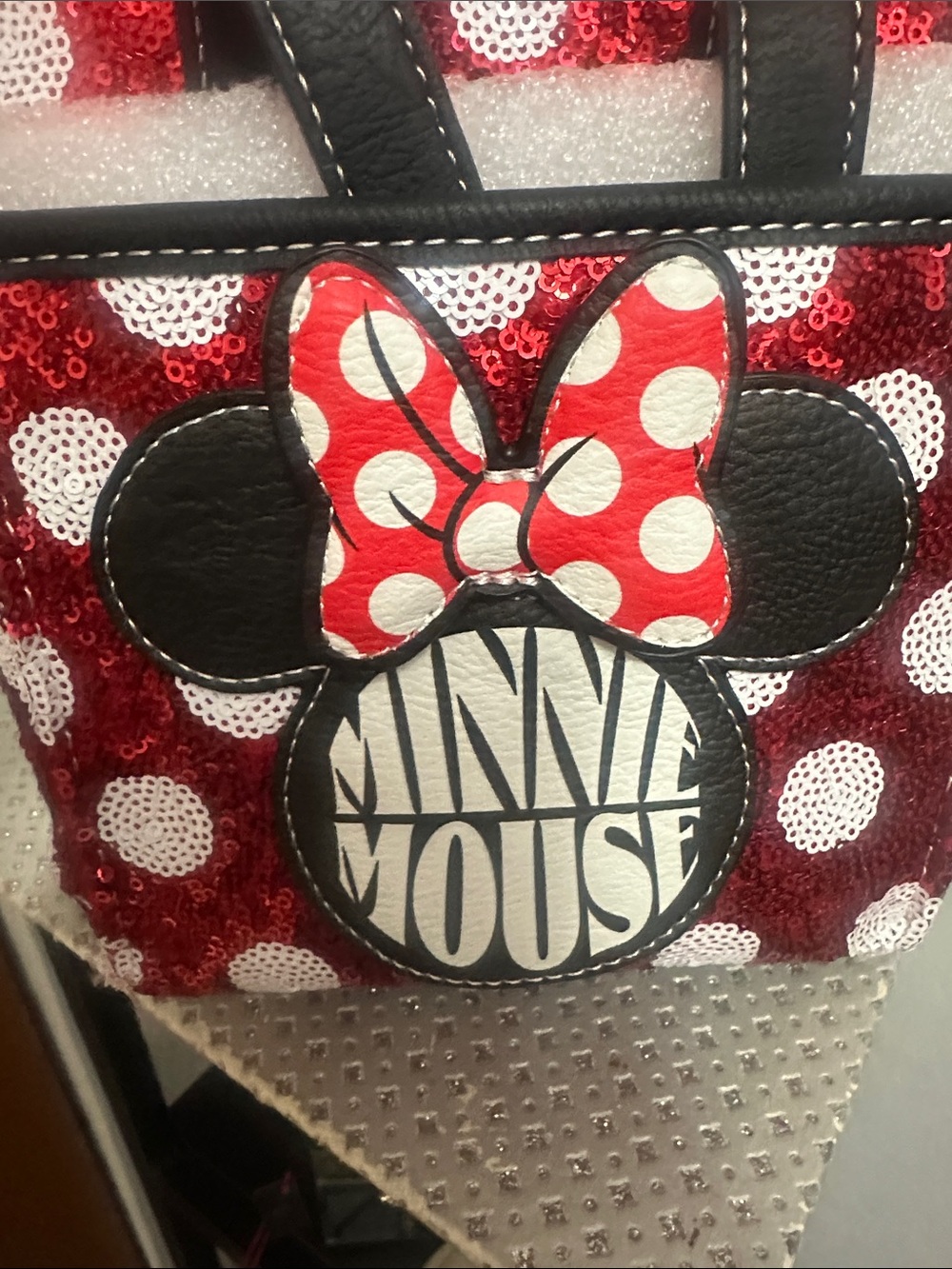 Loungefly Red & White Minnie Mouse Sequin Mini Backpack NWT - Picture 3 of 5